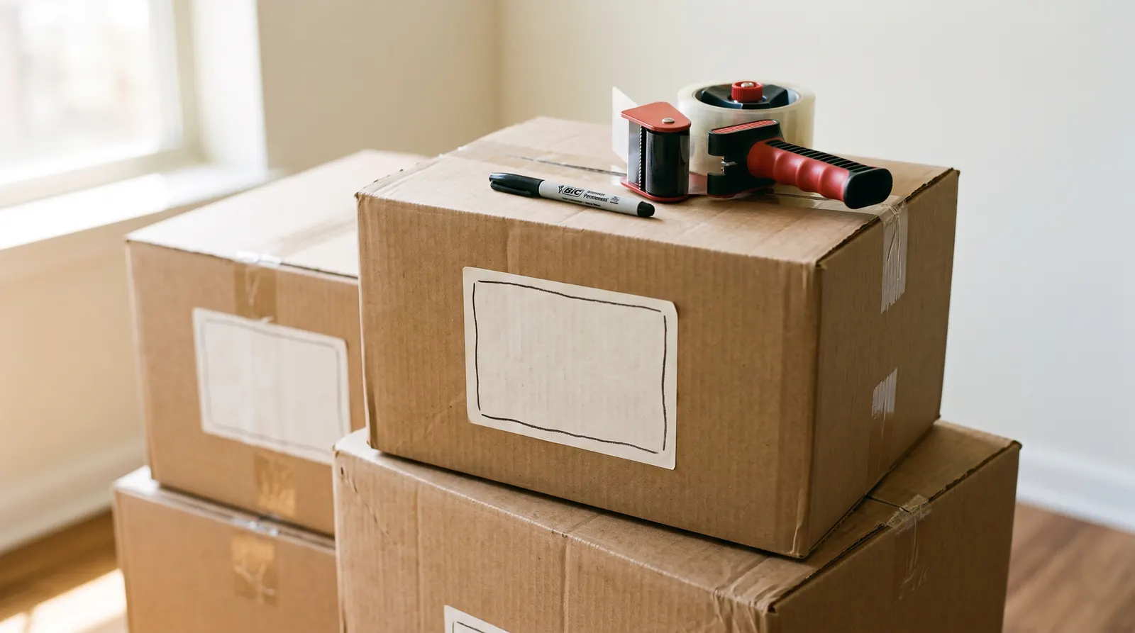 Checkliste und Umzugskartons bei einer Wohnungsauflösung